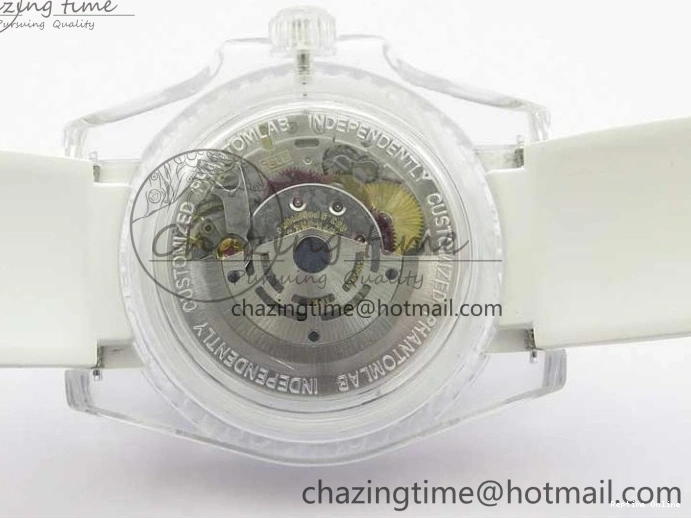 0518 Affordable Submariner Phantomlab Transparent KZF Best Edition Blue Space Dial on White Rubber Strap VR 2566